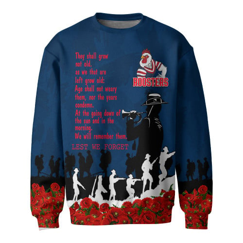 Sydney Roosters Sweatshirt, Anzac Day For the Fallen A31B