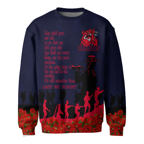 Melbourne Demons Sweatshirt, Anzac Day For the Fallen A31B