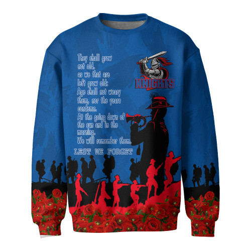 Newcastle Knights Sweatshirt, Anzac Day For the Fallen A31B