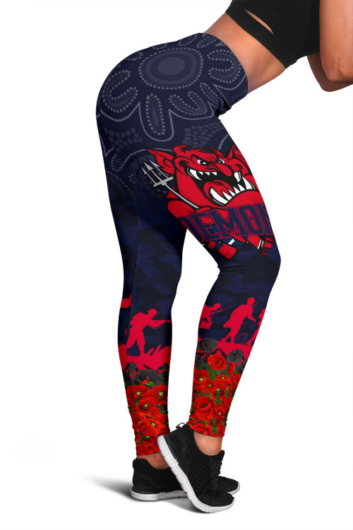 Melbourne Demons Leggings, Anzac Day Lest We Forget A31B
