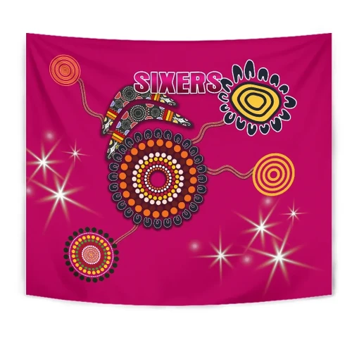 Sydney Tapestry Sixers Indigenous - Magenta K8