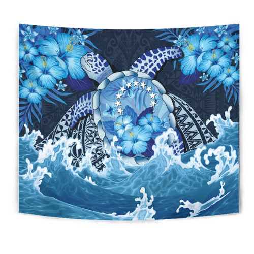 Cook Islands Polynesian Sea Turtle Hibiscus Tapestry K5
