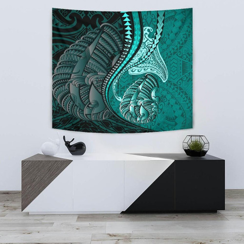Fish Hook Polynesian Tapestry Manta Polynesian Turquoise TH65