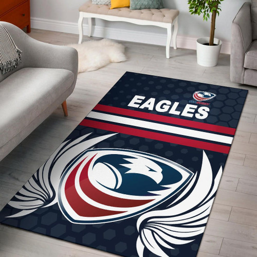 USA Rugby Area Rug Eagles Simple Style - Full Navy K8