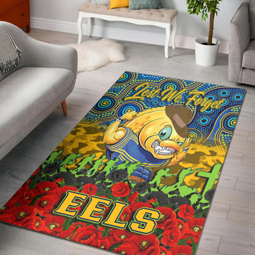 Parramatta Eels Area Rug - Anzac Day Lest We Forget A31B