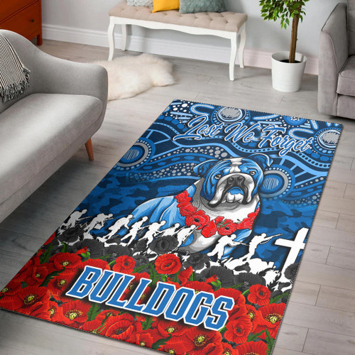 Canterbury-Bankstown Bulldogs Area Rug - Anzac Day Lest We Forget A31B