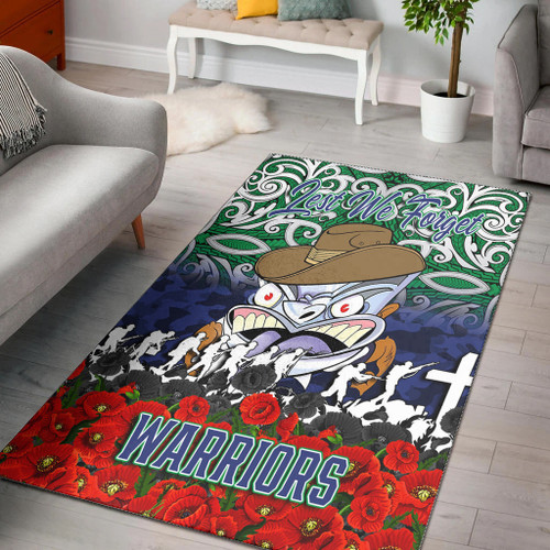 New Zealand Warriors Area Rug - Anzac Day Lest We Forget A31B