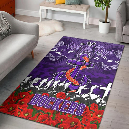 Fremantle Dockers Area Rug - Anzac Day Lest We Forget A31B