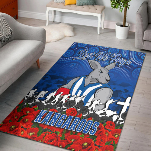 North Melbourne Kangaroos  Area Rug - Anzac Day Lest We Forget A31B