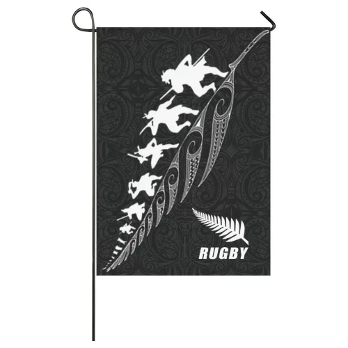 Rugbylife Flag - Rugby Haka Fern Flag Black K4