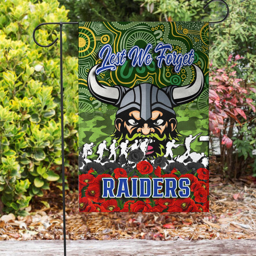 Canberra Raiders Garden Flag - Anzac Day Lest We Forget A31B