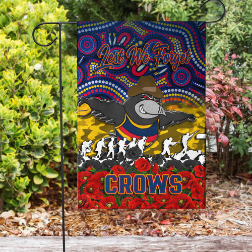 Adelaide Crows Garden Flag - Anzac Day Lest We Forget A31B