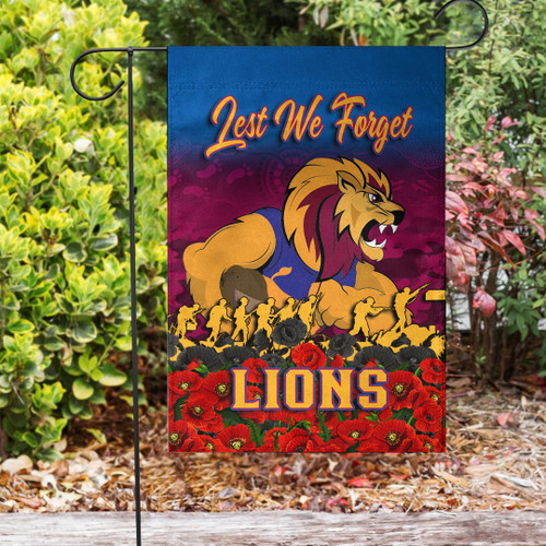 Brisbane Lions Garden Flag - Anzac Day Lest We Forget A31B