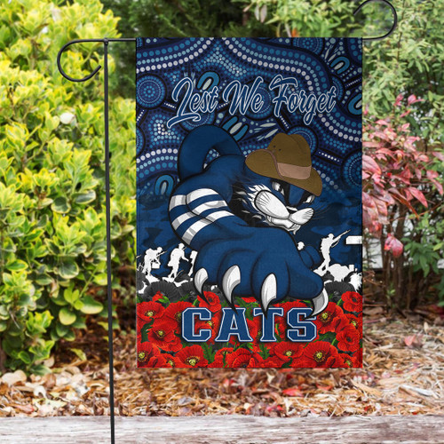 Geelong Cats Garden Flag - Anzac Day Lest We Forget A31B