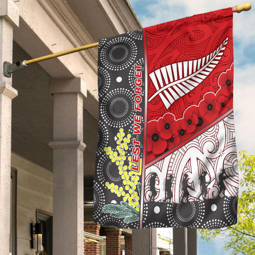 Lovenewzealand Flag - Australia Indigenous & New Zealand Maori Anzac (Red) Flag
