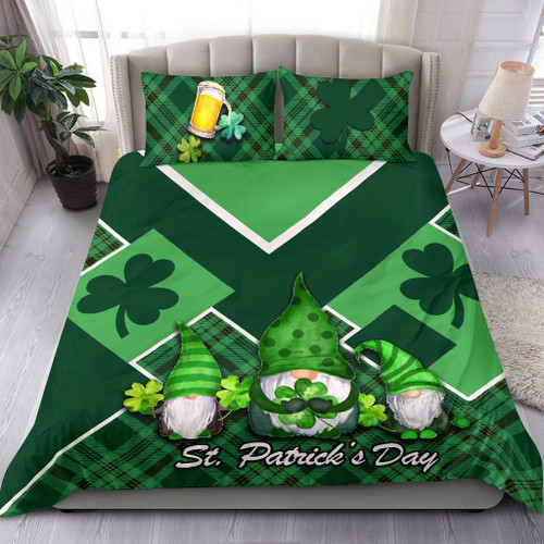 St. Patrick’s Day Ireland Gnome Bedding Set Shamrock TH4