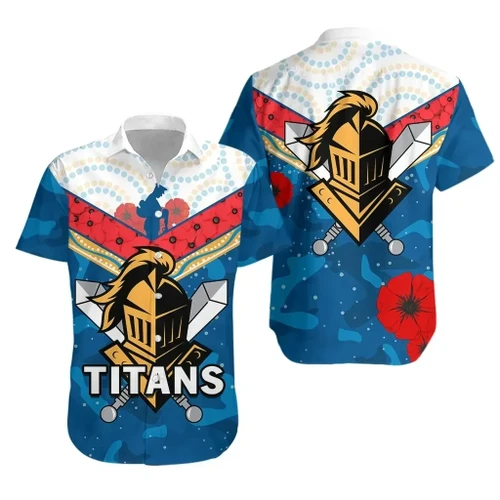 Rugby Life Shirt - Titans Knight Anzac Day Hawaiian Shirt Gold Coast K13