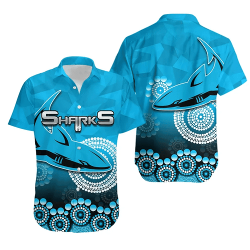 Rugby Life Shirt - Cronulla-Sutherland Sharks Hawaiian Shirt Aboriginal Mix 3D Patterns TH4