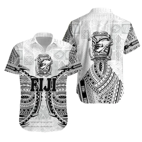 Rugbylife Shirt - Fiji Tavua Rugby Tapa Hawaiian Shirt Polynesian - White K36