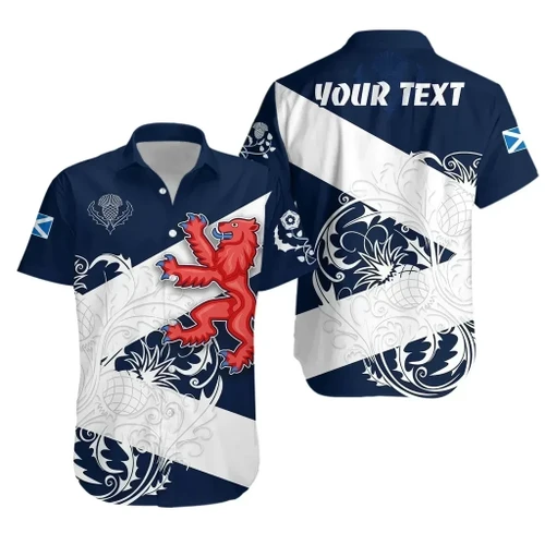 Rugbylife Shirt - (Custom Personalised) Scotland Rugby Hawaiian Shirt Thistle Of Scottish Navy K13