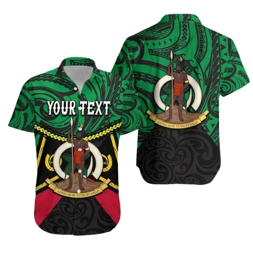 Rugbylife Shirt - (Custom Personalised) Vanuatu Rugby Hawaiian Shirt Polynesian Waves Style K36