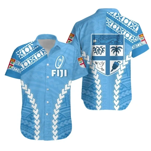 Rugbylife Shirt - Fiji Rugby Hawaiian Shirt Fresh Version Blue K13