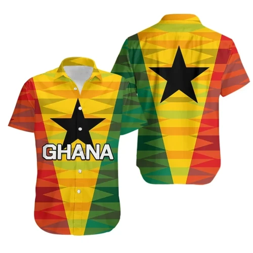 Rugbylife Shirt - Ghana Flag Rugby Hawaiian Shirt TH4