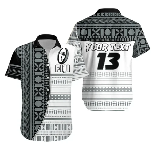 Rugbylife Shirt - (Custom Personalised) Fiji Rugby Hawaiian Shirt Impressive Version - Custom Text and Number K13