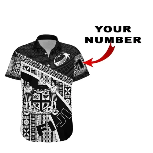 Rugbylife Shirt - (Custom Personalised) Fiji Tapa Hawaiian Shirt Simple Rugby - Custom Text and Number TH5