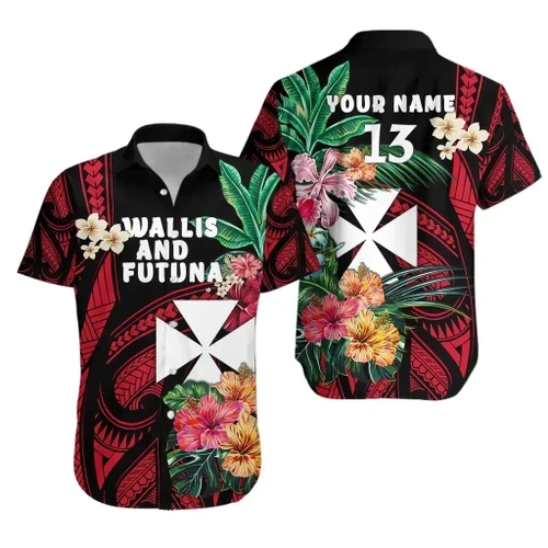 Rugbylife Shirt - (Custom Personalised) Wallis and Futuna Rugby Hawaiian Shirt - Custom Text and Number TH5