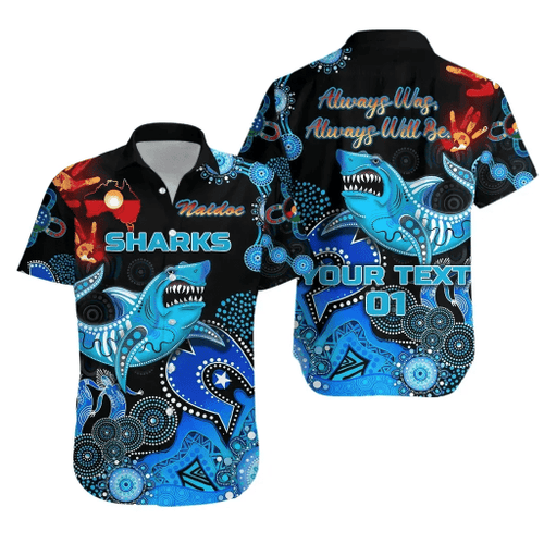Rugby Life Shirt - (Custom Personalised) Cronulla-Sutherland Sharks Hawaiian Shirt Naidoc Heal Country! Heal Our Nation, Custom Text And Number K8