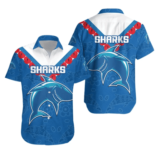 Rugby Life Shirt - Cronulla Sharks Hawaiian Shirt Anzac Country Style K36