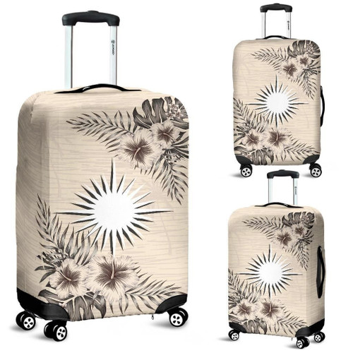 Marshall Islands Luggage Covers - The Beige Hibiscus A7