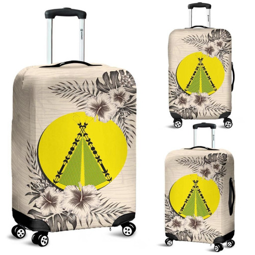 (Sivage) Wallis and Futuna Luggage Covers - The Beige Hibiscus A7