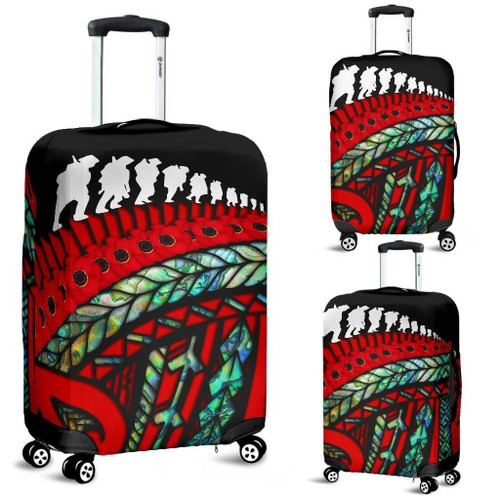 Love New Zealand Luggage Cover - New Zealand Anzac Fern Luggage Cover, Maori Tattoo Paua Shell Suicase Covers K4