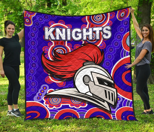 Rugby Life Quilt - Newcastle Knights Premium Quilt Indigenous K8