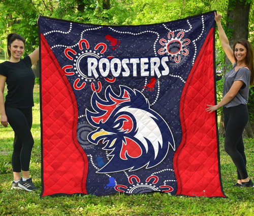 Rugby Life Quilt - Sydney Premium Quilt Roosters Anzac Day Unique Indigenous K8