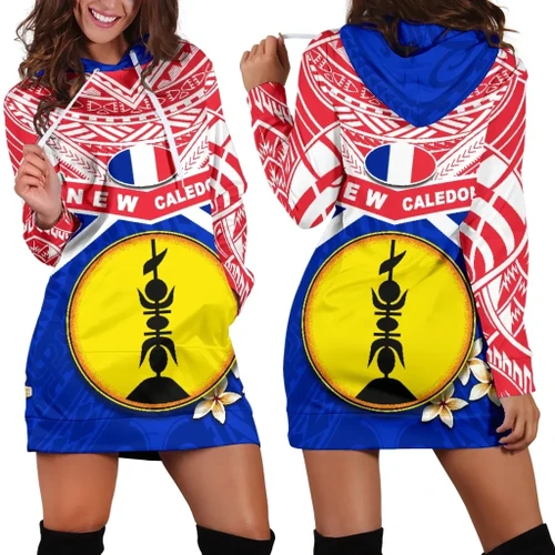 New Caledonia Rugby Hoodie Dress Polynesian K13