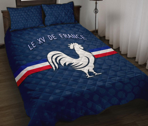 Rugbylife Quilt Bed Set - France Rugby Quilt Bed Set Le XV De France K8