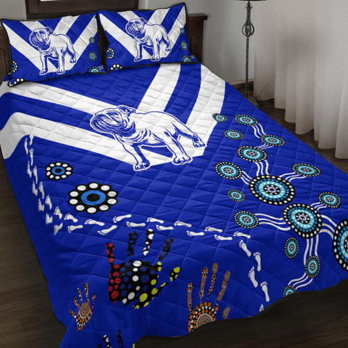 Rugbylife Home Set - Canterbury-Bankstown Bulldogs Indigenous Special Royal Blue - Rugby Team Quilt Bed Set Quilt Bed Set