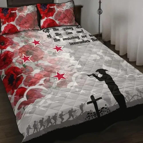 Home Set - Quilt Bed Set New Zealand Anzac - We Will Remember Them - BN15