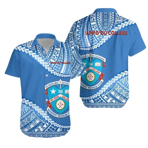 ‘Apifo’ou College Hawaiian Shirt Wave Polynesian Style TH6