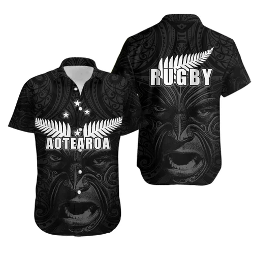 New Zealand Rugby The Haka Tatto Face Hawaiian Shirt TH4