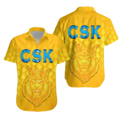 CSK Hawaiian Shirt Cricket Traditional Pride - Yellow K8