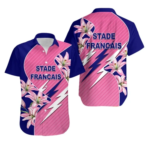 Stade Français Hawaiian Shirt Pink Lillies TH4