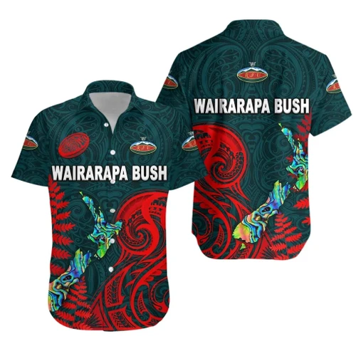 Maori Wairarapa Bush Rugby Hawaiian Shirt New Zealand Silver Fern K8