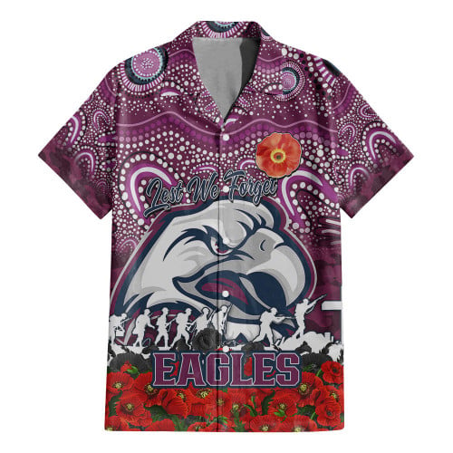(Custom) Manly Warringah Sea Eagles Hawaiian Shirt, Anzac Day Lest We Forget A31B