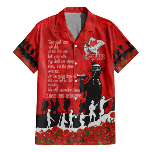 Sydney Swans Hawaiian Shirt, Anzac Day For the Fallen A31B