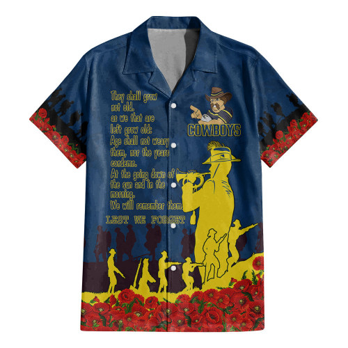 North Queensland Cowboys Hawaiian Shirt, Anzac Day For the Fallen A31B