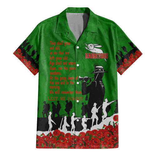 South Sydney Rabbitohs Hawaiian Shirt, Anzac Day For the Fallen A31B